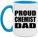 Proud Chemist Dad - 15oz Accent Mug Blue