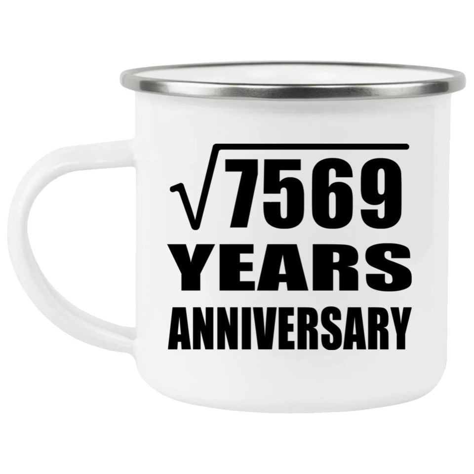 87th Anniversary Square Root of 7569 Years Anniversary - 12oz Camping Mug