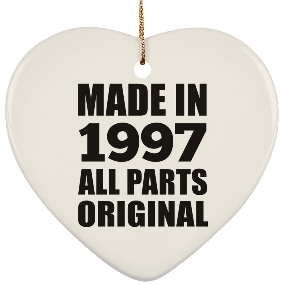 27th Birthday Made in 1997 All Parts Original - Heart Ornament