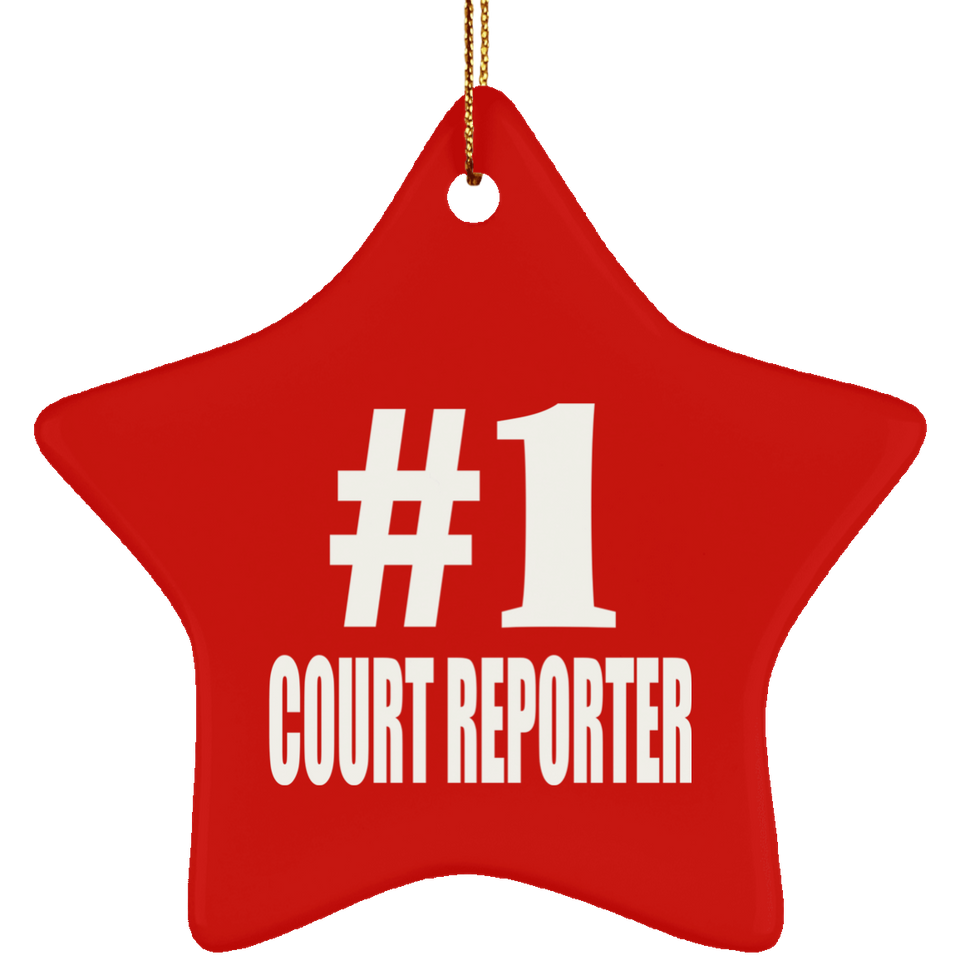 Number One #1 Court Reporter - Star Ornament