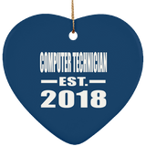 Computer Technician Established EST. 2018 - Heart Ornament