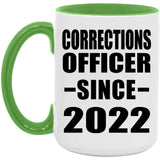 Corrections Officer Since 2022 - 15oz Accent Mug Green