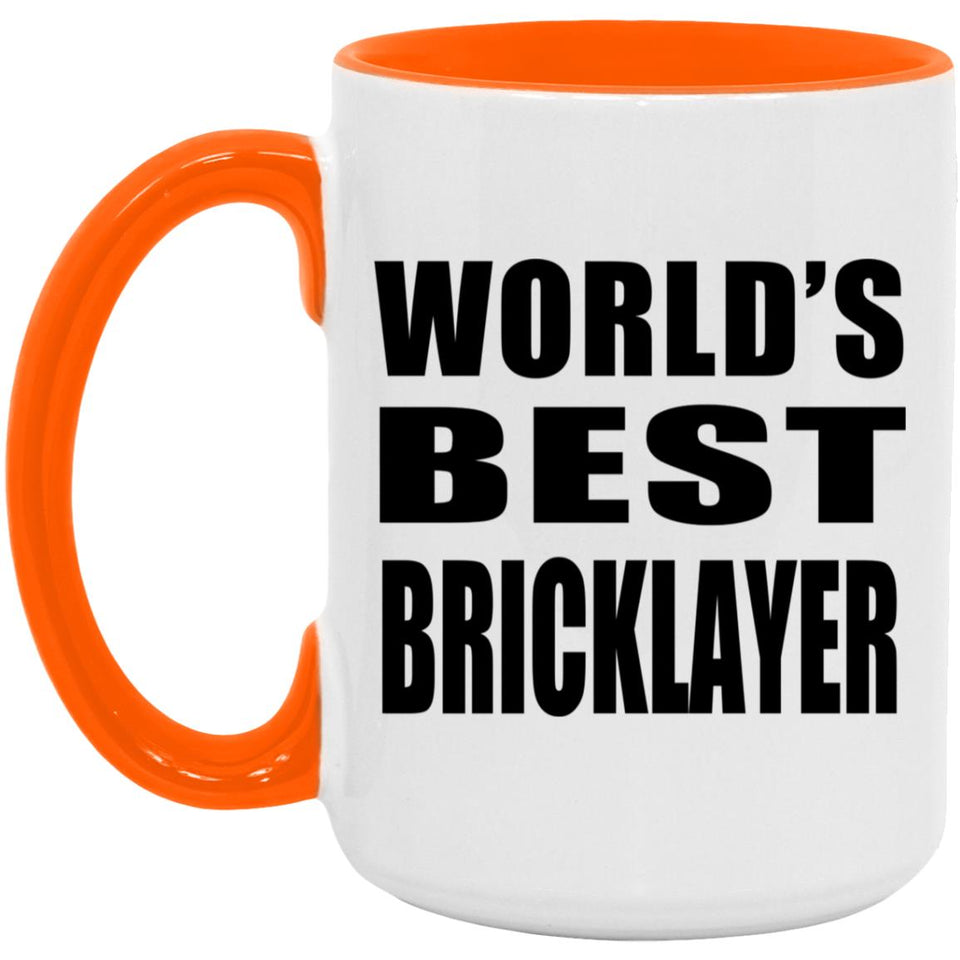 World's Best Bricklayer - 15oz Accent Mug Orange