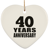 40th Anniversary 40 Years - Heart Ornament