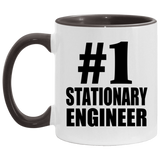 Number One #1 Stationary Engineer - 11oz Accent Mug Black