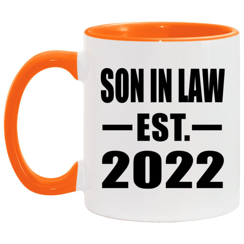 Son In Law Established EST. 2022 - 11oz Accent Mug Orange