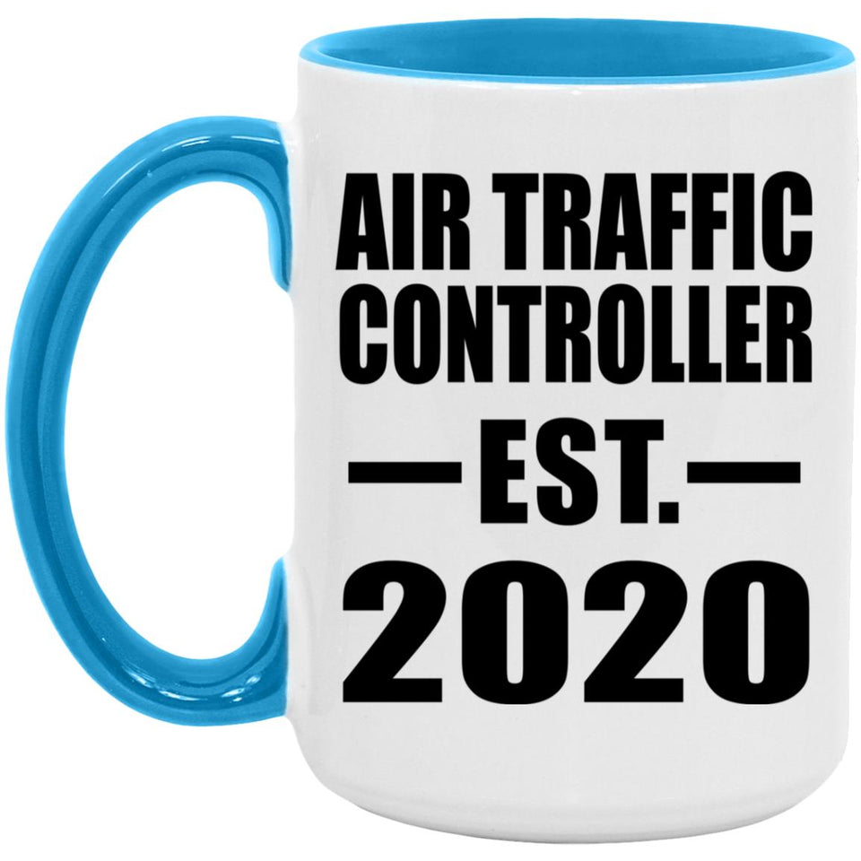 Air Traffic Controller Established EST. 2020 - 15oz Accent Mug Blue