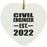 Civil Engineer Established EST. 2022 - Heart Ornament