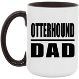 Otterhound Dad - 15oz Accent Mug Black