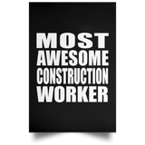 Most Awesome Construction Worker - Poster Portrait