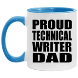 Proud Technical Writer Dad - 11oz Accent Mug Blue