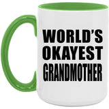 World's Okayest Grandmother - 15oz Accent Mug Green
