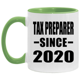 Tax Preparer Since 2020 - 11oz Accent Mug Green