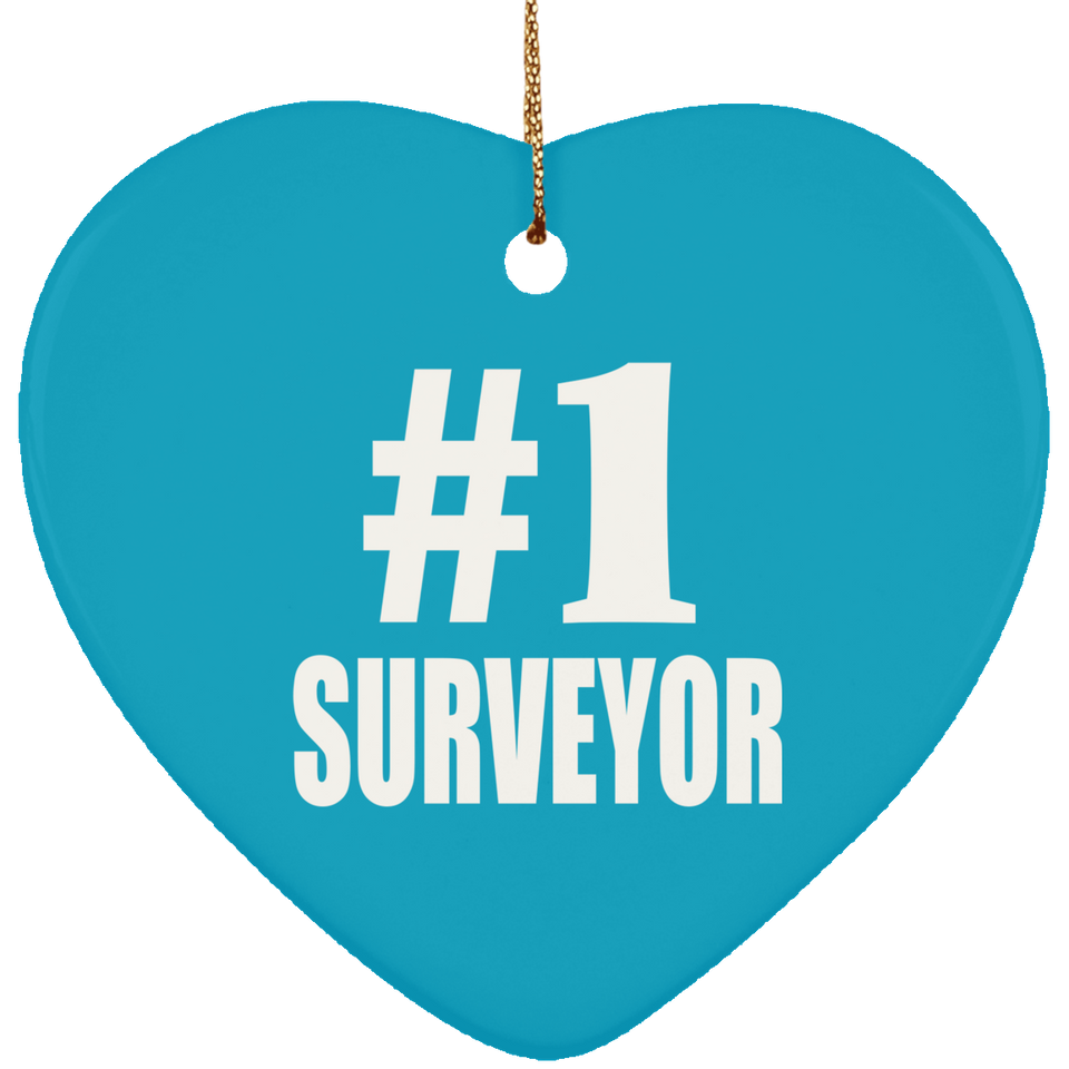 Number One #1 Surveyor - Heart Ornament