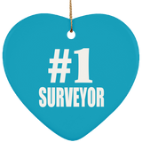 Number One #1 Surveyor - Heart Ornament