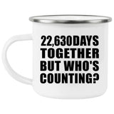 62nd Anniversary 22,630 Days Together Who's Counting - 12oz Camping Mug
