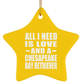 All I Need Is Love And A Chesapeake Bay Retriever - Star Ornament