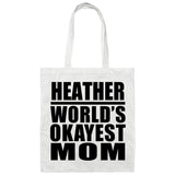 Heather World's Okayest Mom - Tote Bag White