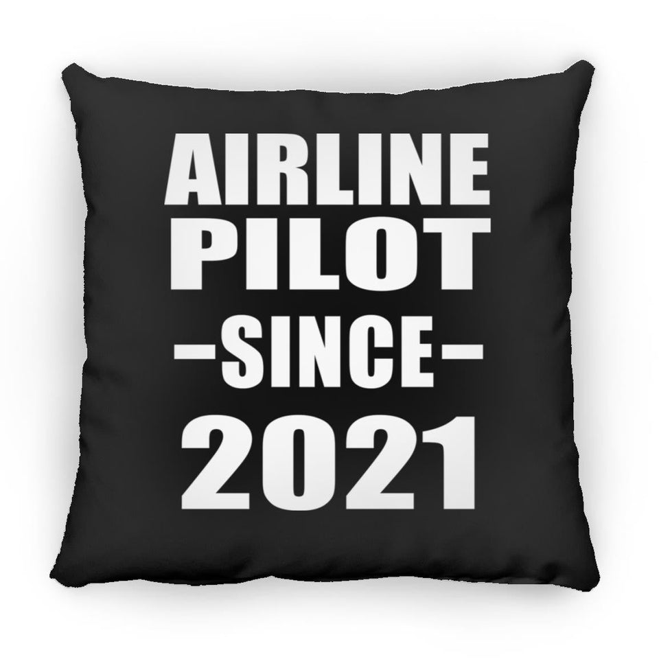 Airline Pilot Since 2021 - Throw Pillow Black