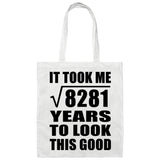 91st Birthday Took Square Root of 8281 Years To Look Good - Tote Bag White