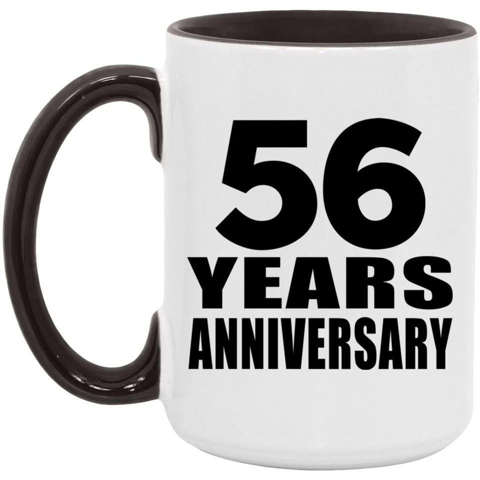56th Anniversary 56 Years Anniversary - 15oz Accent Mug Black