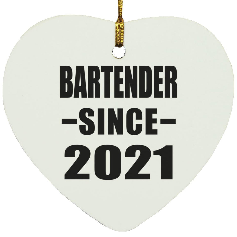 Bartender Since 2021 - Heart Ornament