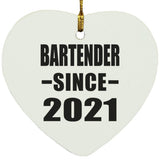Bartender Since 2021 - Heart Ornament
