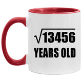 116th Birthday Square Root of 13456 Years Old - 11oz Accent Mug Red