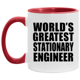 World's Greatest Stationary Engineer - 11oz Accent Mug Red
