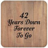 42nd Anniversary 42 Years Down Forever To Go - Drink Coaster C