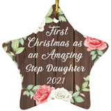 First Christmas As an Amazing Step Daughter 2021 - Star Ornament A