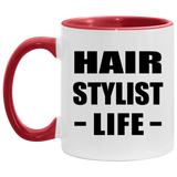 Hair Stylist Life - 11oz Accent Mug Red