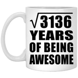 56th Birthday Square Root of 3136 Years of Being Awesome - 11oz Coffee Mug