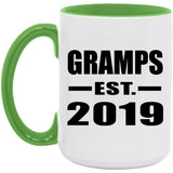 Gramps Established EST. 2019 - 15oz Accent Mug Green