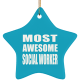 Most Awesome Social Worker - Star Ornament