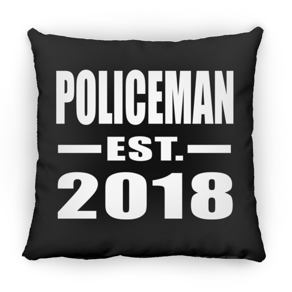 Policeman Established EST. 2018 - Throw Pillow Black