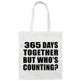 1st Anniversary 365 Days Together Who's Counting - Tote Bag White