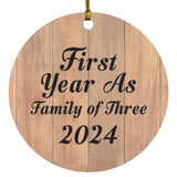 First Year As Family Of Three 2024 - Circle Ornament C
