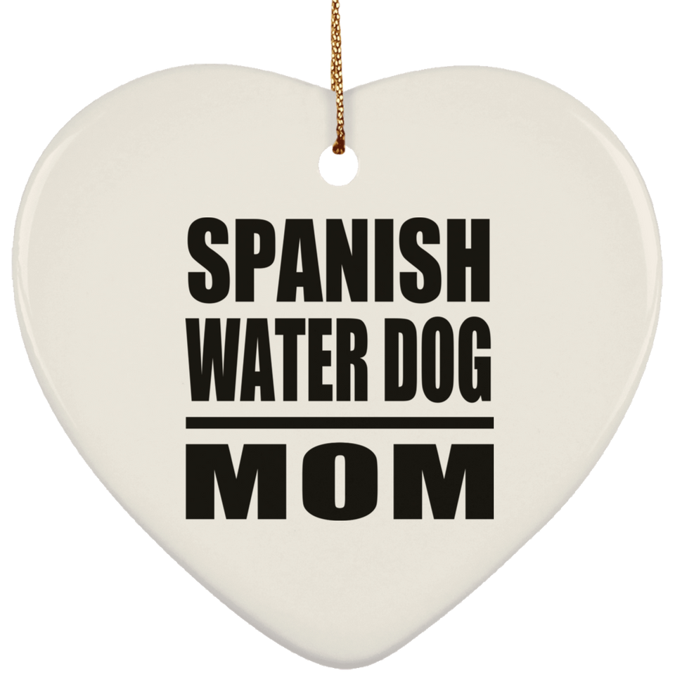 Spanish Water Dog Mom - Heart Ornament