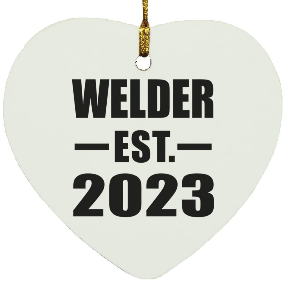 Welder Established EST. 2023 - Heart Ornament