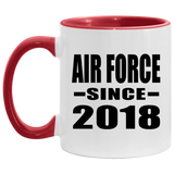 Air Force Since 2018 - 11oz Accent Mug Red