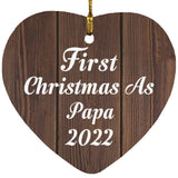 First Christmas As Papa 2022 - Heart Ornament D