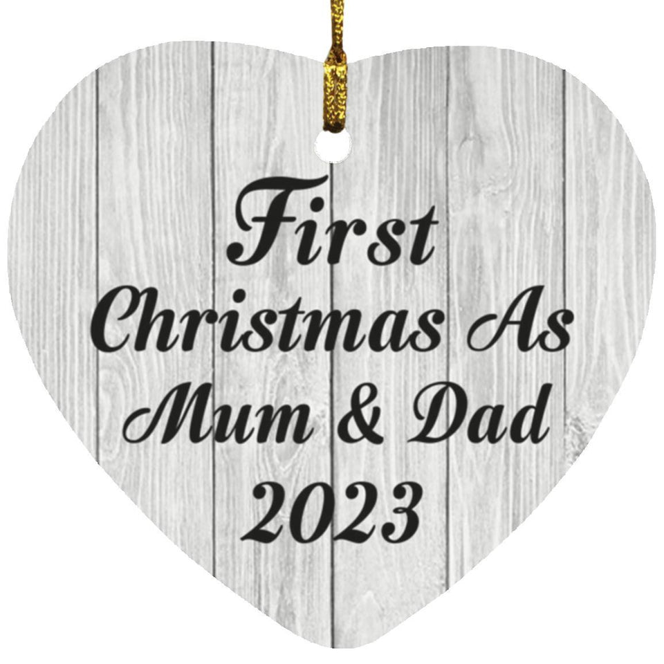 First Christmas As Mum & Dad 2023 - Heart Ornament F
