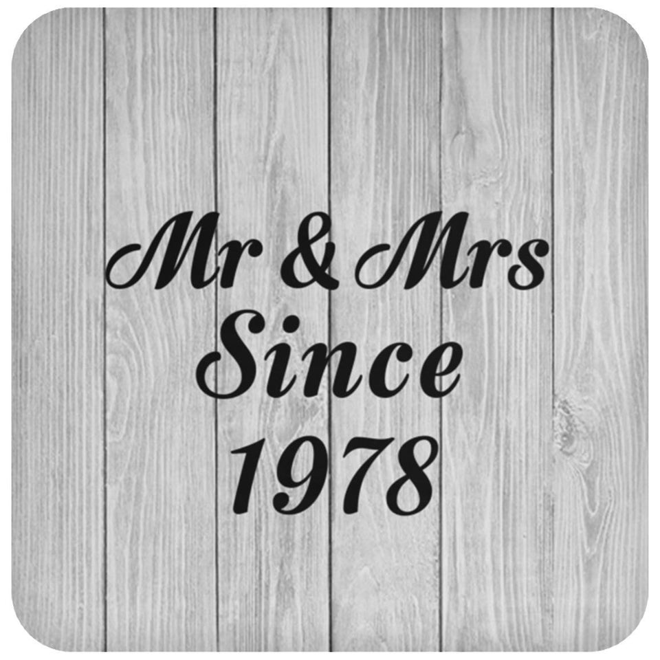 46th Anniversary Mr & Mrs Since 1978 - Drink Coaster F
