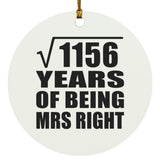 34th Anniversary Square Root of 1156 Years of Being Mrs Right - Circle Ornament