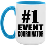 Number One #1 Event Coordinator - 15oz Accent Mug Blue