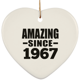 57th Birthday Amazing Since 1967 - Heart Ornament