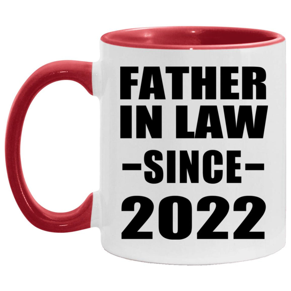 Father In Law Since 2022 - 11oz Accent Mug Red
