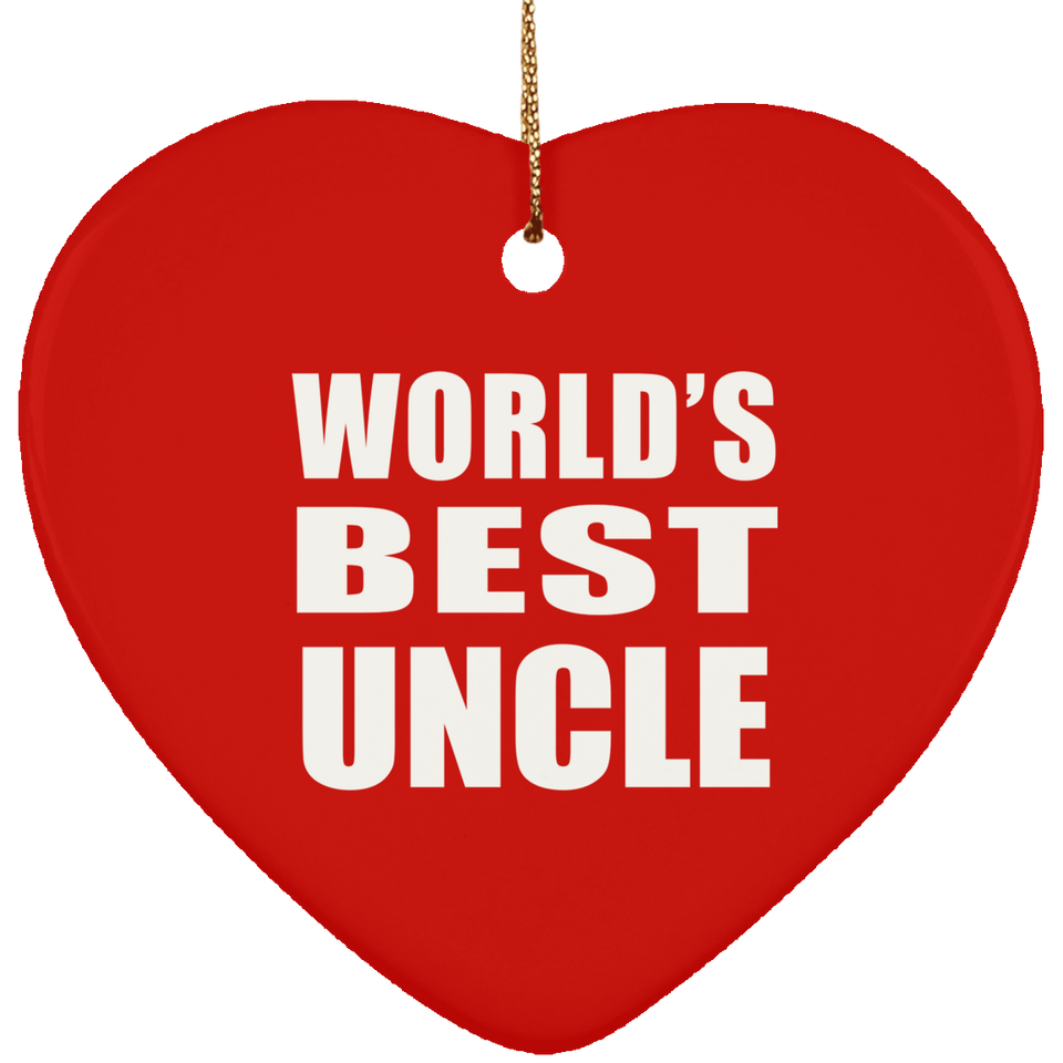 World's Best Uncle - Heart Ornament