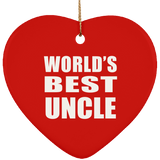World's Best Uncle - Heart Ornament